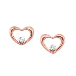 Gold Diamond Heart Earrings