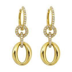 Aurelia Links 14K Yellow Gold Diamond Oval Drop Earrings