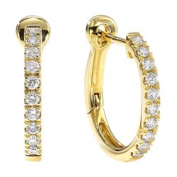 Calista 14K Yellow Gold Classic 5/8CTW Diamond Hoop Earrings