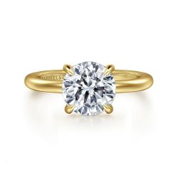 Ali - 14K Yellow Gold Round Diamond Semi-Mount Ring