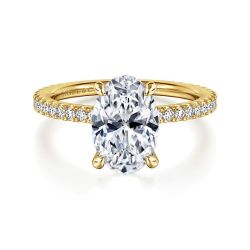 Noa - 14K Yellow Gold Oval Diamond Semi-Mount Ring