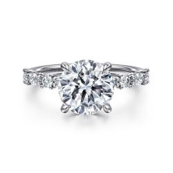 Juliet - 14K White Gold Round Diamond Semi-Mount Ring