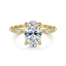 Lanna - 14K Yellow Gold Diamond Semi-Mount Ring
