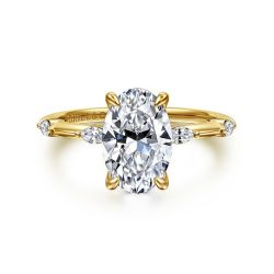 Marline - 14K Yellow Gold Oval Diamond Semi-Mount Ring