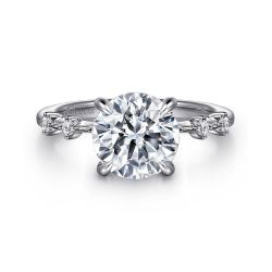 Joplin - 14K White Gold Round Diamond Semi-Mount Ring