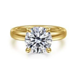Neema - 14K Yellow Gold Round Diamond Semi-Mount Ring
