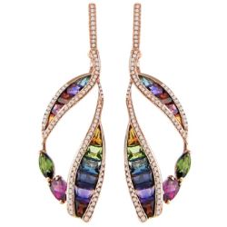 CaAe 14K White Gold Diamond Earrings