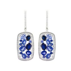 DorLysTh 14K White Gold Diamond Earrings