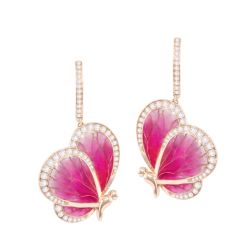 14kt Rose Gold Bellarri Butterfly Motif Earrings