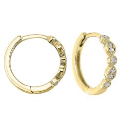 Geometric Diamond Earring in 14k Yellow Gold