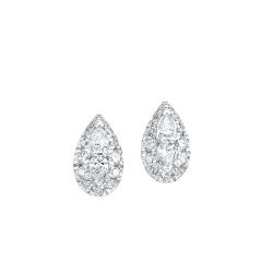 Sterling Silver ForeverUs Diamond Earrings Front View