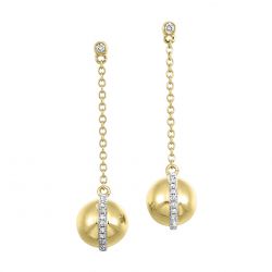 Gold Diamond Earrings 1/6ctw