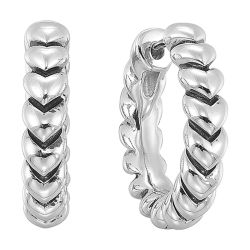 Elowen Sterling Silver Heart Hoop Earrings