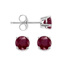 14k White Gold .50ct Ruby Stud Earrings