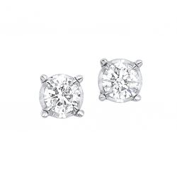14kt White Gold Diamond True Reflection Stud Earrings 3/4ct