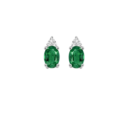 10k White Gold Emerald Earrings