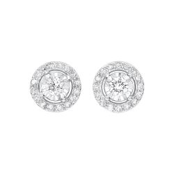 14kt White Gold Diamond True Reflection Halo Earring 1/2ctw