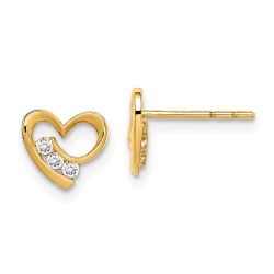 Buddy 14k Madi K CZ Heart Post Earrings