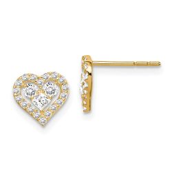 Dreamy 14k Madi K CZ Heart Post Earrings