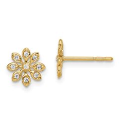 Wobbles Nest 14k Madi K CZ Flower Post Earrings