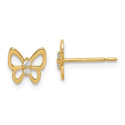 Pip Song 14k Madi K Butterfly CZ Stud Earrings
