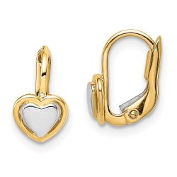 Pip Puff 14k Madi K Two-Tone Children's Heart Hoop Earrings