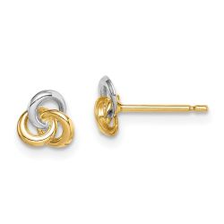 Merry Bean 14k w/Rhodium Madi K Love Knot Post Earrings