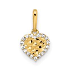 Toffee 14k Madi K CZ Diamond Cut Heart Pendant