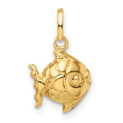 Sunny Cloud 14k Madi K Polished 3-D Fish Pendant