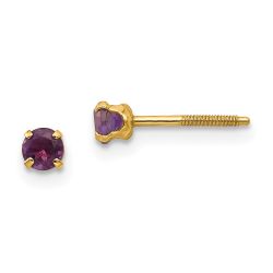 Skippy Star 14k Madi K 3mm Amethyst Earrings