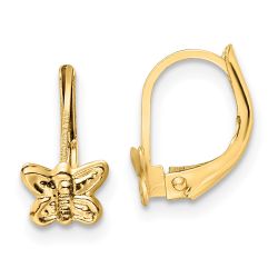Buddy Drift 14K Madi K Polished Butterfly Leverback Earrings