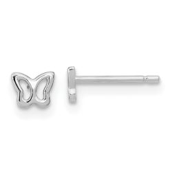 Sunbeam Drift 14K White Gold Madi K Butterfly Post Earrings