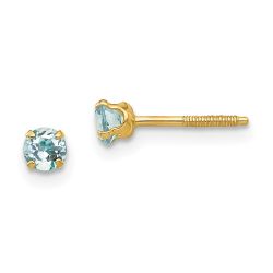 Star Pop 14k Madi K 3mm Aquamarine Earrings