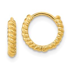 Sunny 14K Madi K Polished Textured Hoop Earrings