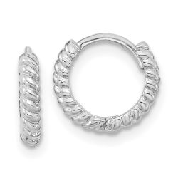 Sunny 14K White Gold Madi K Polished Hoop Earrings