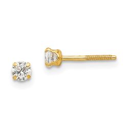Peanut 14k Madi K 3mm white zircon Earrings