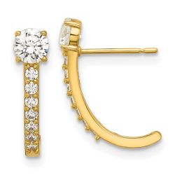Sprout 14k Madi K Polished CZ Post J-Hoop Earrings