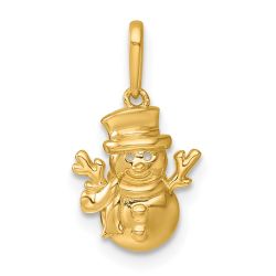 Starry Sunny Puff 14k Madi K Polished Snowman Childrens Charm / Pendant