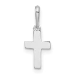 Glow Shine 14K White Gold Madi K Polished Cross Childrens Charm / Pendant