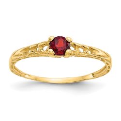 Bunny Pie 14k Madi K 3mm Garnet Birthstone Baby Ring