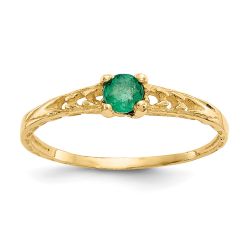 Glow Pop 14k Madi K 3mm Emerald Birthstone Baby Ring