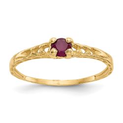 Sparkle Nest 14k Madi K 3mm Ruby Birthstone Baby Ring