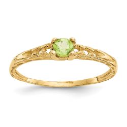 Whimsy Joy 14k Madi K 3mm Peridot Birthstone Baby Ring