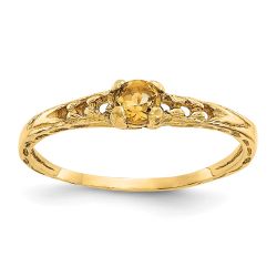 Sprout Joy 14k Madi K 3mm Citrine Birthstone Baby Ring
