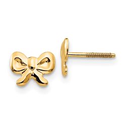 Snuggle Spark 14k Madi K Bows Screwback Earrings