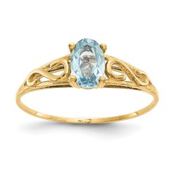 Luna Drift 14k Madi K Synthetic Aquamarine Ring