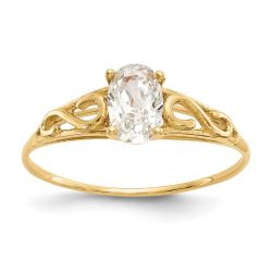 Dreamy Buddy 14k Madi K Synthetic White Spinel Ring