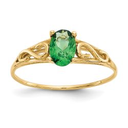 Bunny Boo 14k Madi K Synthetic Emerald Ring