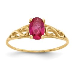 Pixie Bear 14k Madi K Synthetic Ruby Ring