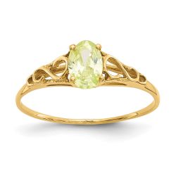 Fluffy Song 14k Madi K Synthetic Peridot Ring